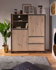 Madia industry 2 ante 2 cassetti, Rovere Nodato e Antracite, ZFRDEV51