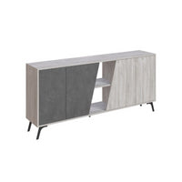 Madia Fiona 180 cm. con 2 ante bianco vintage e due ante retro grey