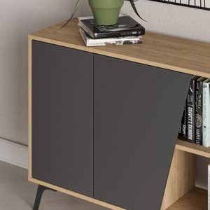 Madia Fiona 180 cm. con 2 ante rovere e due ante antracite