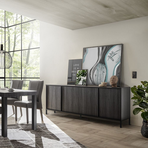 Madia Giugi 4 ante nero frassinato 206x40x86