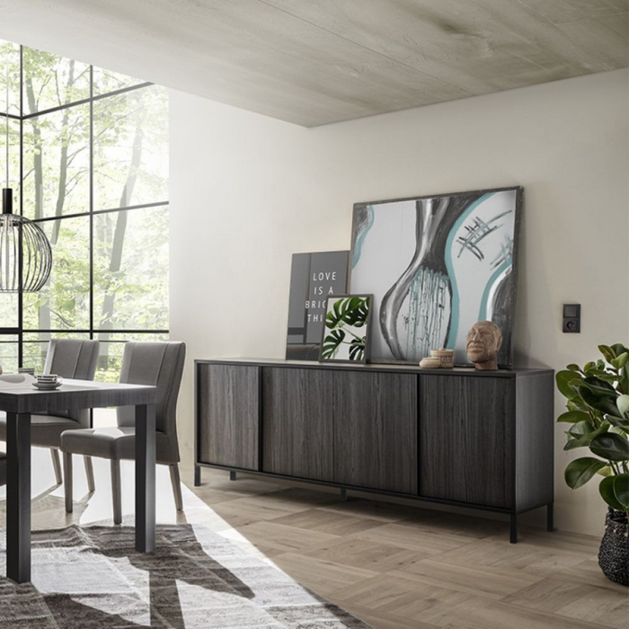 Madia Giugi 4 ante nero frassinato 206x40x86