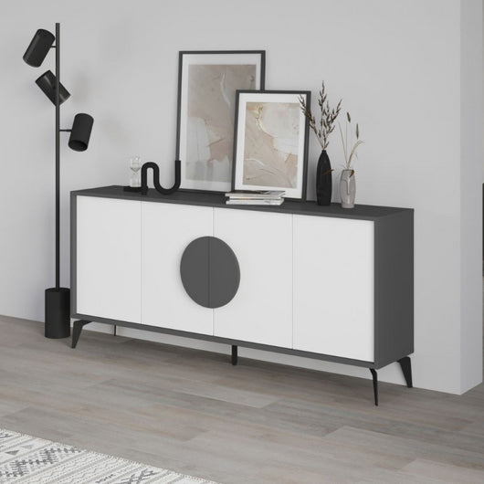 Madia Gora 180 cm struttura colore antracite con ante bianche