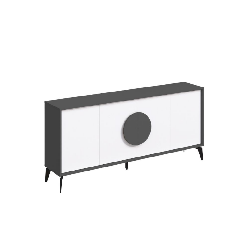 Madia Gora 180 cm struttura colore antracite con ante bianche