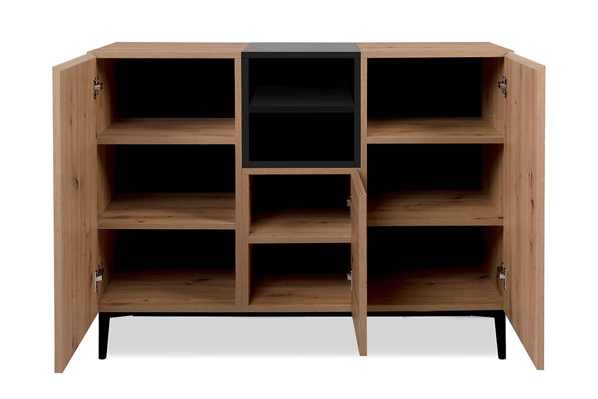 Madia moderna Glesborg con 3 ante Rovere e Nero carbone, ZFRNOLAMAD3A