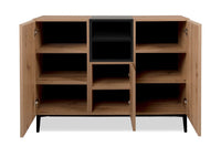 Madia moderna Glesborg con 3 ante Rovere e Nero carbone, ZFRNOLAMAD3A