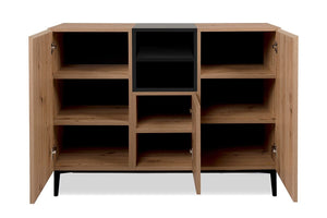 Madia moderna Glesborg con 3 ante Rovere e Nero carbone, ZFRNOLAMAD3A