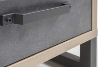 Madia / comò Industry con 3 cassetti e un'anta in finitura Rovere e Grigio smoke ZCMFAB610