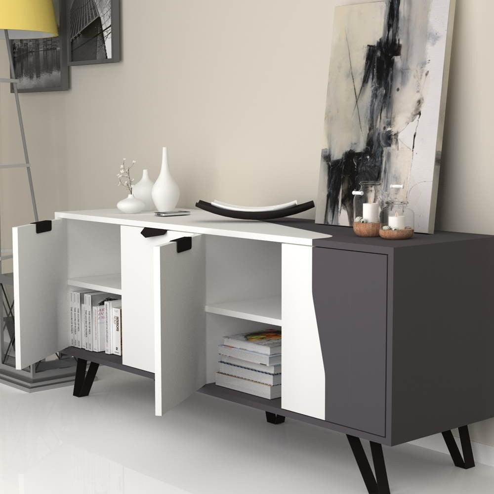 Madia Jasmine 4 ante 160x45x63H colore bianco ghisa