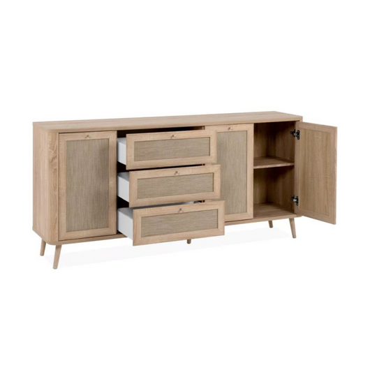 Madia KUTA51A rovere sonoma 3 cassetti e 3 ante effetto rafia