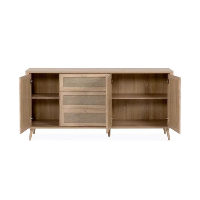 Madia KUTA51A rovere sonoma 3 cassetti e 3 ante effetto rafia