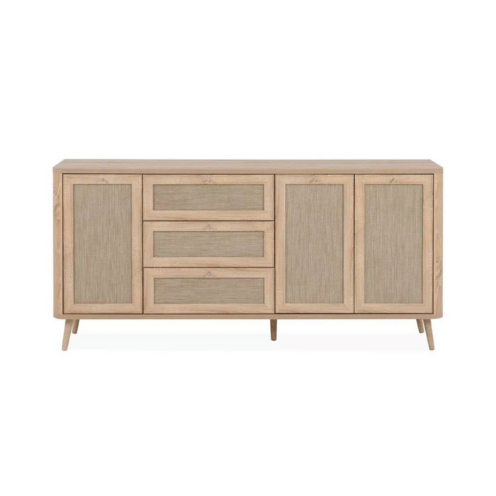 Madia KUTA51A rovere sonoma 3 cassetti e 3 ante effetto rafia