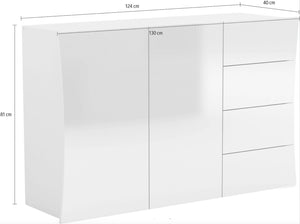 Madia, comò a 4 cassetti e 2 ante curve, linea arco, ZTC17611927