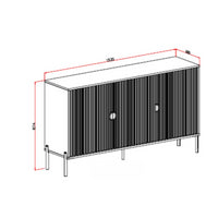 Madia Lotus 3 ante cashmere opaco cannettate con piedini e maniglie nere