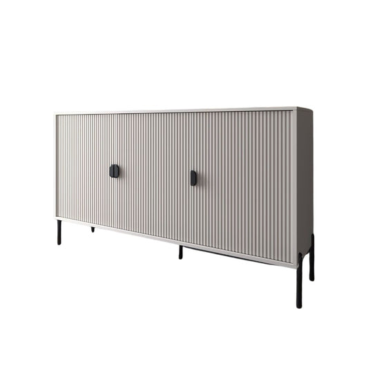 Madia Lotus 3 ante con frontali cannettati colore cashmere opaco 153.5x49x87.4H