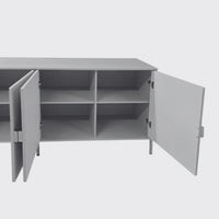 Madia Lotus 4 ante con frontali cannettati colore cashmere opaco 203.4x49x87.4H