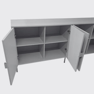 Madia Lotus 4 ante con frontali cannettati colore cashmere opaco 203.4x49x87.4H