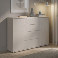 Madia Medea con 4 cassetti e 2 ante cashmere 144x35x99 – Stile e funzionalità