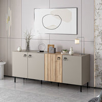 Madia Mila cashmere e rovere 180x47x75H – Eleganza e contrasto per un living raffinato