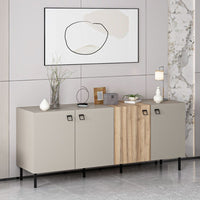 Madia Mila cashmere e rovere 180x47x75H – Eleganza e contrasto per un living raffinato