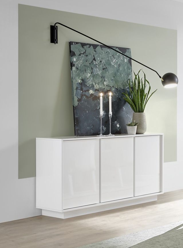 Madia moderna con 3 ante in finitura bianco lucido ZLCICEMAD3A