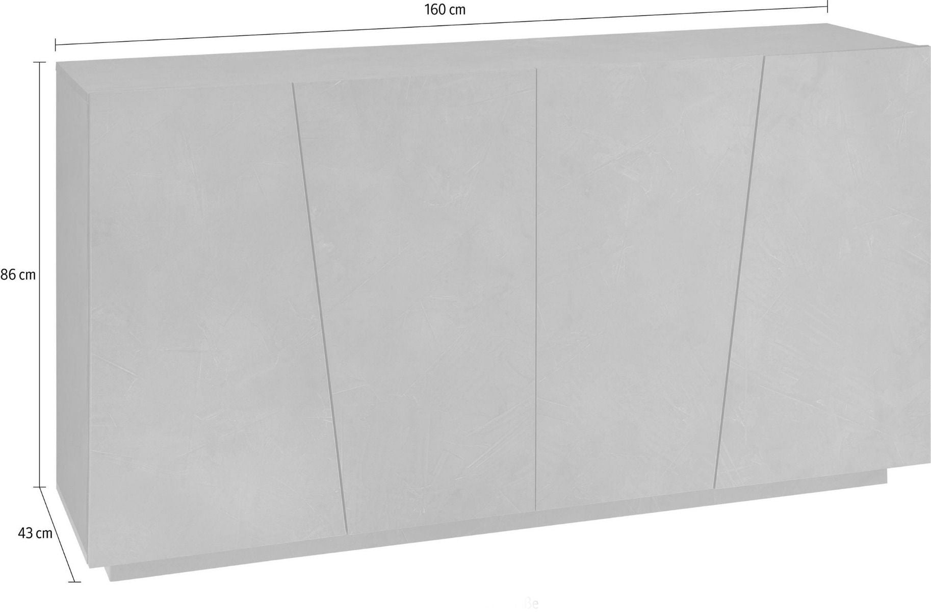 Madia credenza piccola, 4 ante Ardesia, ZTCVG26280458
