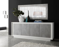 Credenza moderna Bianco Opaco e Beton, ZLCSKY-CBBE