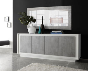 Credenza moderna Bianco Opaco e Beton, ZLCSKY-CBBE