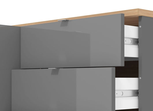 Madia per zona giorno moderna, finitura Grigio grafite e Rovere ZFM98311011