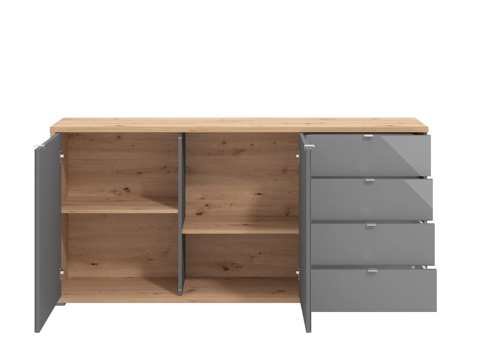 Madia per zona giorno moderna, finitura Grigio grafite e Rovere ZFM98311011