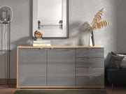 Madia per zona giorno moderna, finitura Grigio grafite e Rovere ZFM98311011