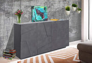Madia moderna con 3 cassetti e 2 ante con disegno geometrico in Ardesia, ZTCA61895369