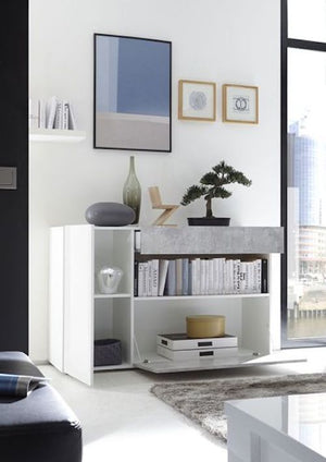 Credenza madia bianco lucido e beton ZLCNICEM
