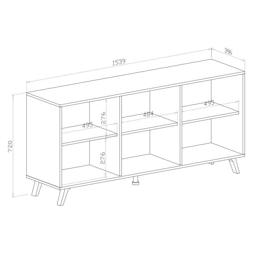 Madia Nimes 3 ante bianco rustico e struttura antracite 153,9x39,6x72H