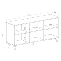 Madia Nimes 3 ante bianco rustico e struttura antracite 153,9x39,6x72H