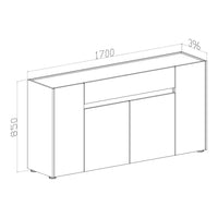 Madia Nordik 4 ante e 1 cassetto in antracite e bianco 170x39.6x85H – Stile e funzionalità
