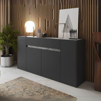 Madia Nordik 4 ante e 1 cassetto in antracite e bianco 170x39.6x85H – Stile e funzionalità