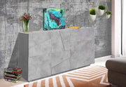 Madia moderna con 3 cassetti e 2 ante con disegno geometrico in Beton, ZTCA44216837
