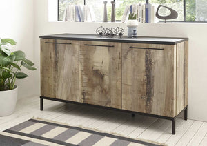 Madia Industry con 3 ante finitura Nero bruciato e Pero ZLCCMGMAD3A05