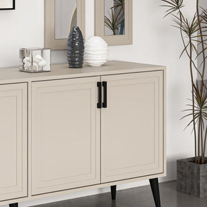 Madia Prime colore cashmere 180x45x80H con due specchi a parete