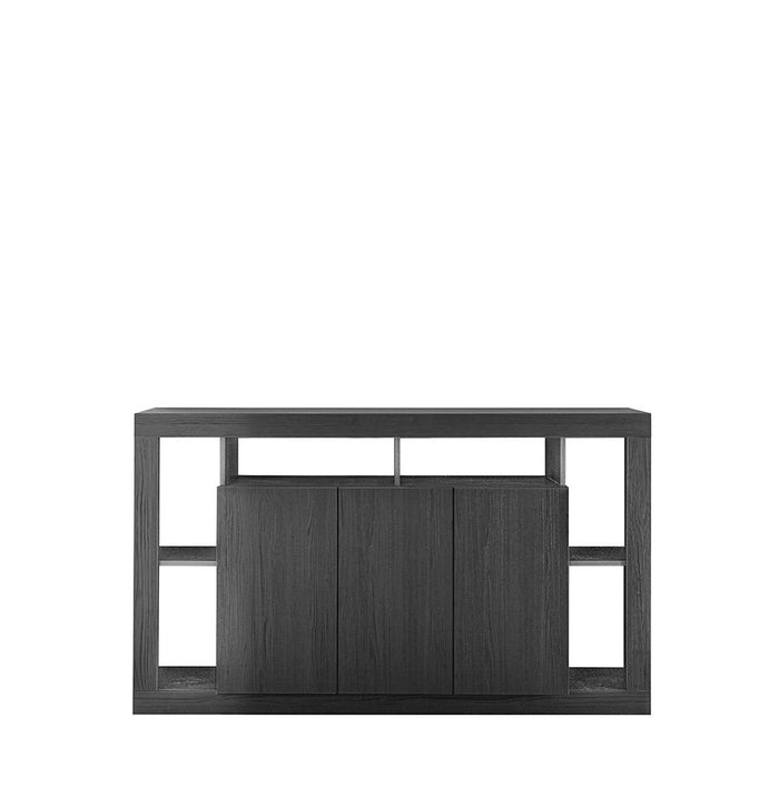 Credenze moderna di design a 3 ante, Nero frassinato, ZLCMADRIM06