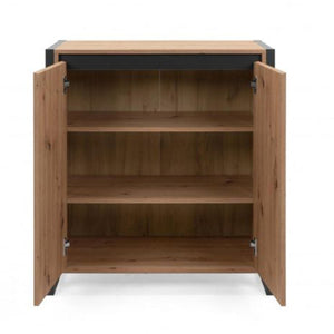 Madia industry 2 ante, finitura Rovere Nodato e struttura in Antracite, ZFRMADEV1