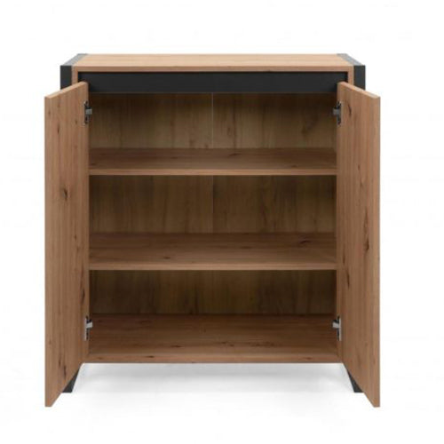 Madia industry 2 ante, finitura Rovere Nodato e struttura in Antracite, ZFRMADEV1