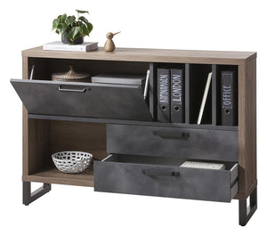 Madia Industry per ufficio in finitura Rovere e Grigio smoke, ZCMBS4769