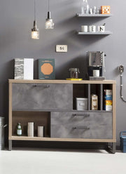 Madia Industry per ufficio in finitura Rovere e Grigio smoke, ZCMBS4769