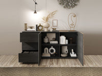 Madia moderna 2 ante 3 cassetti in Kadiz e Titanio ZLCVENMAD1