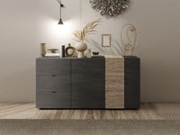 Madia moderna 2 ante 3 cassetti in Kadiz e Titanio ZLCVENMAD1