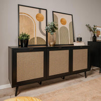 Madia Vienna51A 3 ante nera con frontali effetto vimini