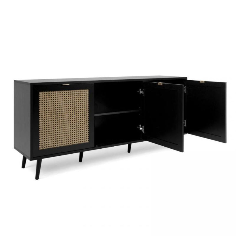 Madia Vienna51A 3 ante nera con frontali effetto vimini