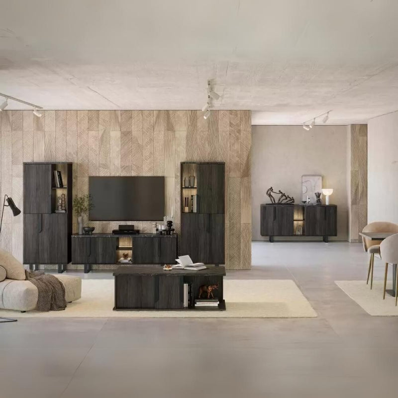 Madia Zaira 4 ante colore palissandro nero Zaira 165x49x83h