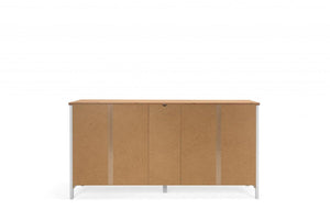 Madia credenza 4 ante, 3 cassetti,  bianco opaco e Quercia ZFRMC4A3CBOQA